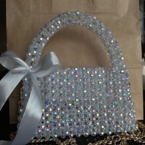 beads bag hand made silver diamond
